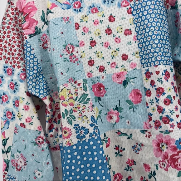 Patchwork Women Round Neck Cardigan Sweater‎ Lightweight 3/4 Sleeve Knitted - Picture 4 of 5